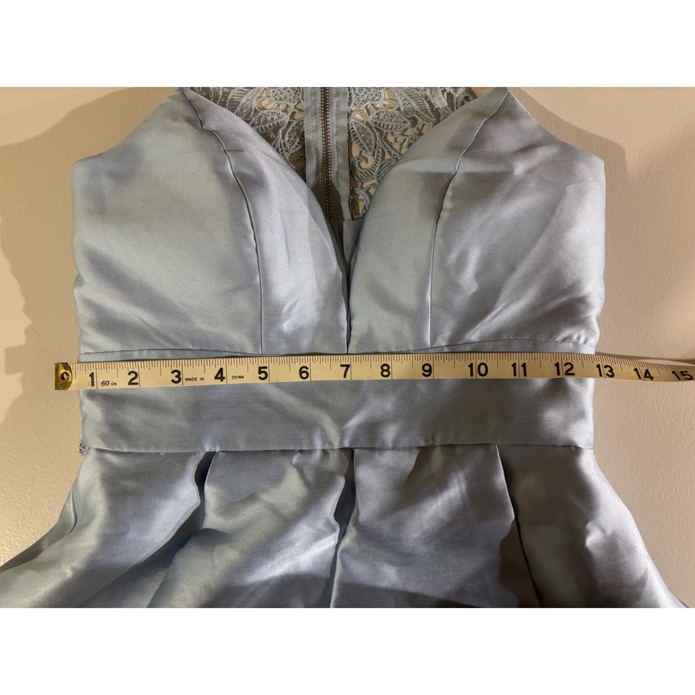 Speechless Blue Lace Back Skater Dress Juniors 1 Y2K Homecoming Coquette Pockets - Picture 6 of 12